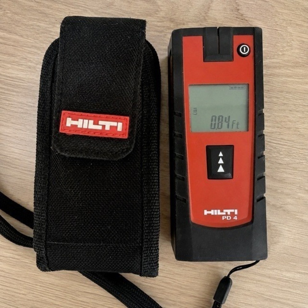 Hilti PD 4 Laser Distance Meter Range Finder w/ Belt Pouch Tested Working
